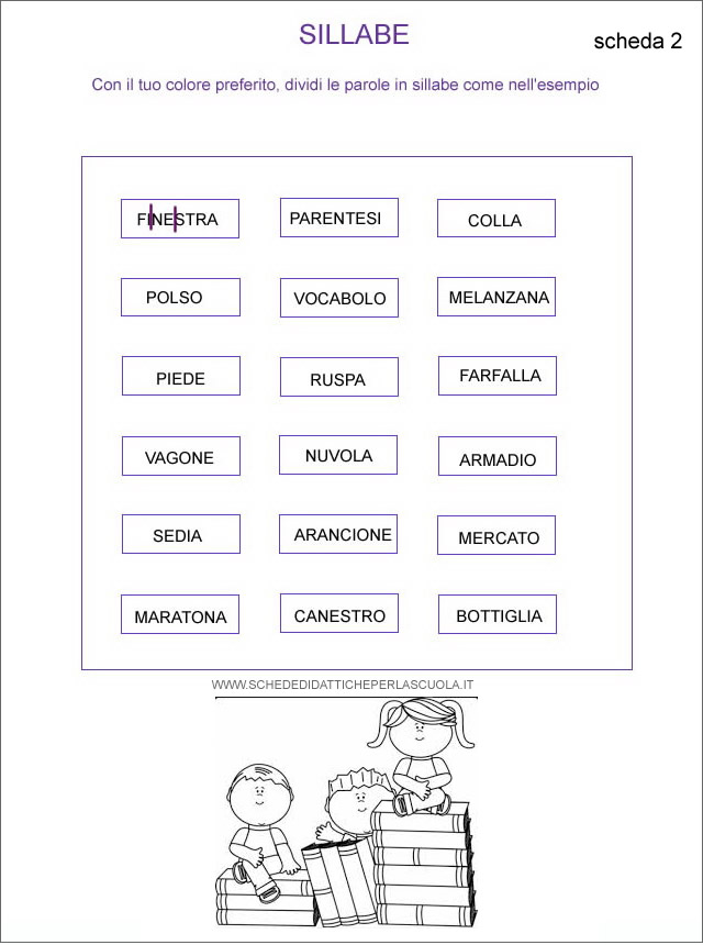 Dividi In Sillabe Schede Didattiche Per La Scuola