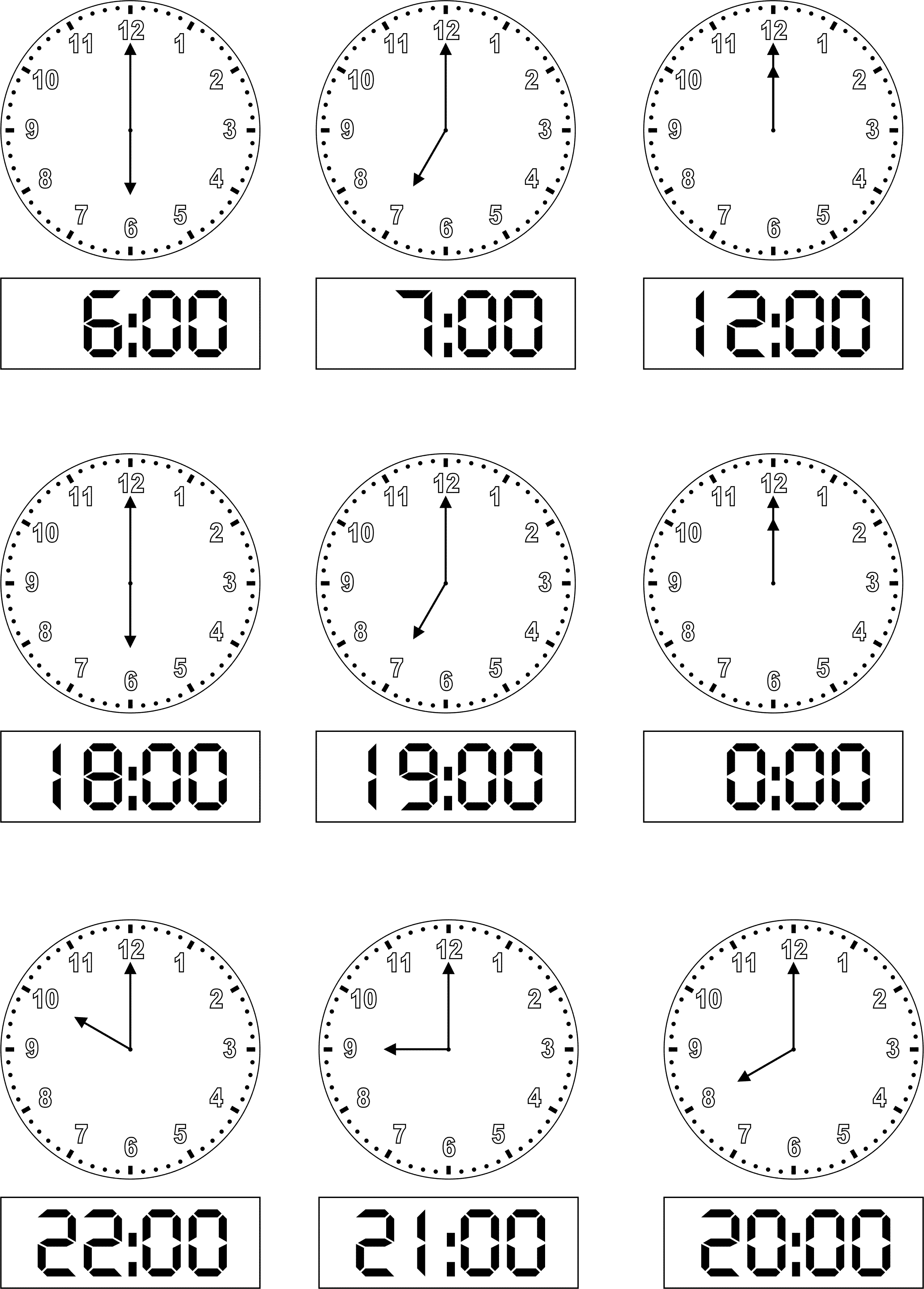 Classe Seconda Impara A Leggere L Orologio Schede Didattiche Per La Scuola