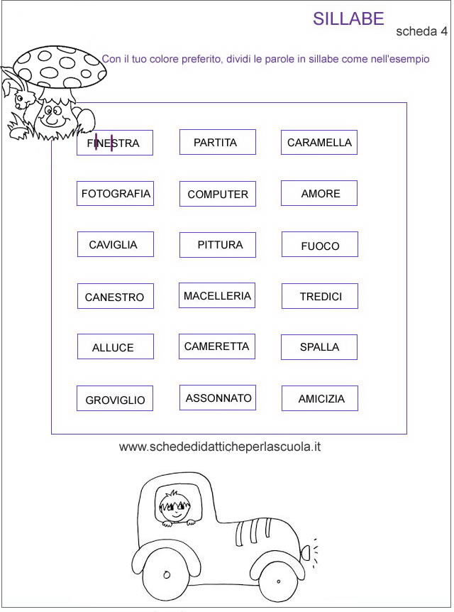 Dividi In Sillabe Schede Didattiche Per La Scuola