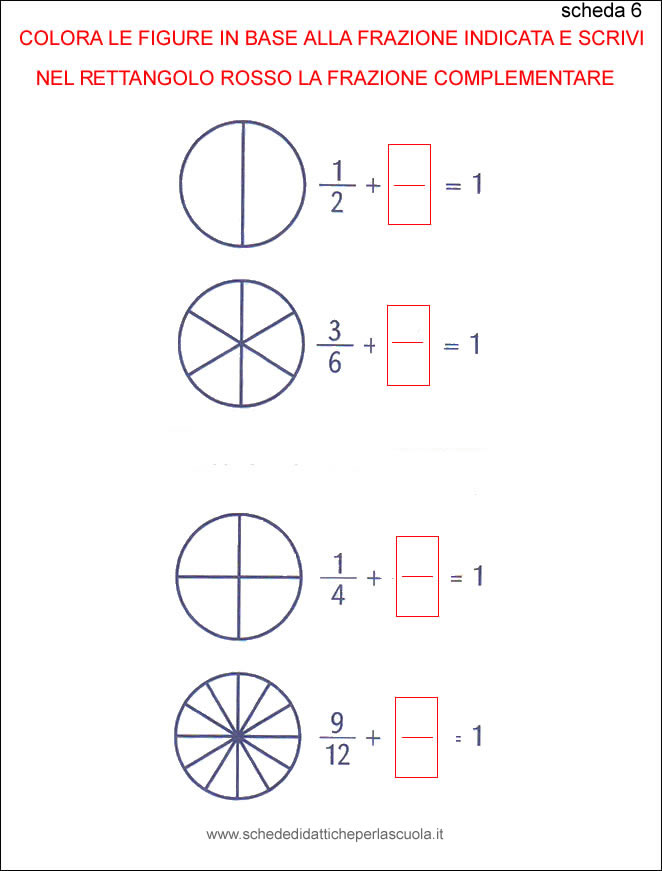 Le Frazioni Schede Didattiche Per La Scuola