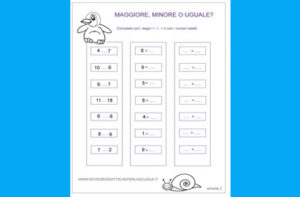 Maggiore minore e uguale - Schede didattiche per la scuola