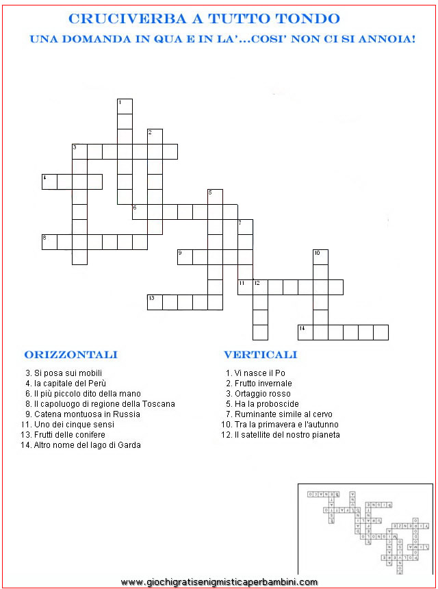 Cruciverba Schede Didattiche Per La Scuola